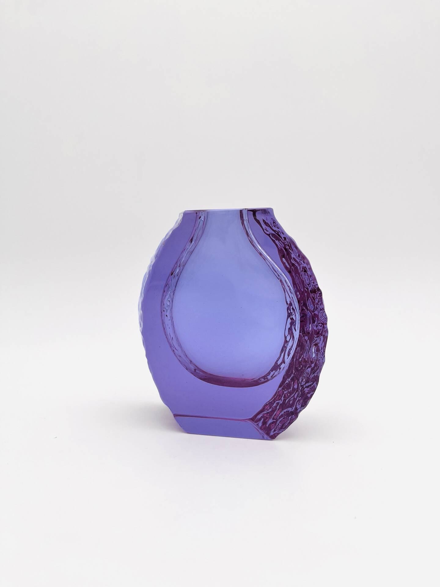 Murano Vase Alexandrite Mandruzzato Neodymium Brutalist Bark 13.5