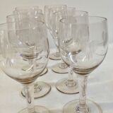 Set of 6 old glass carved Crystal