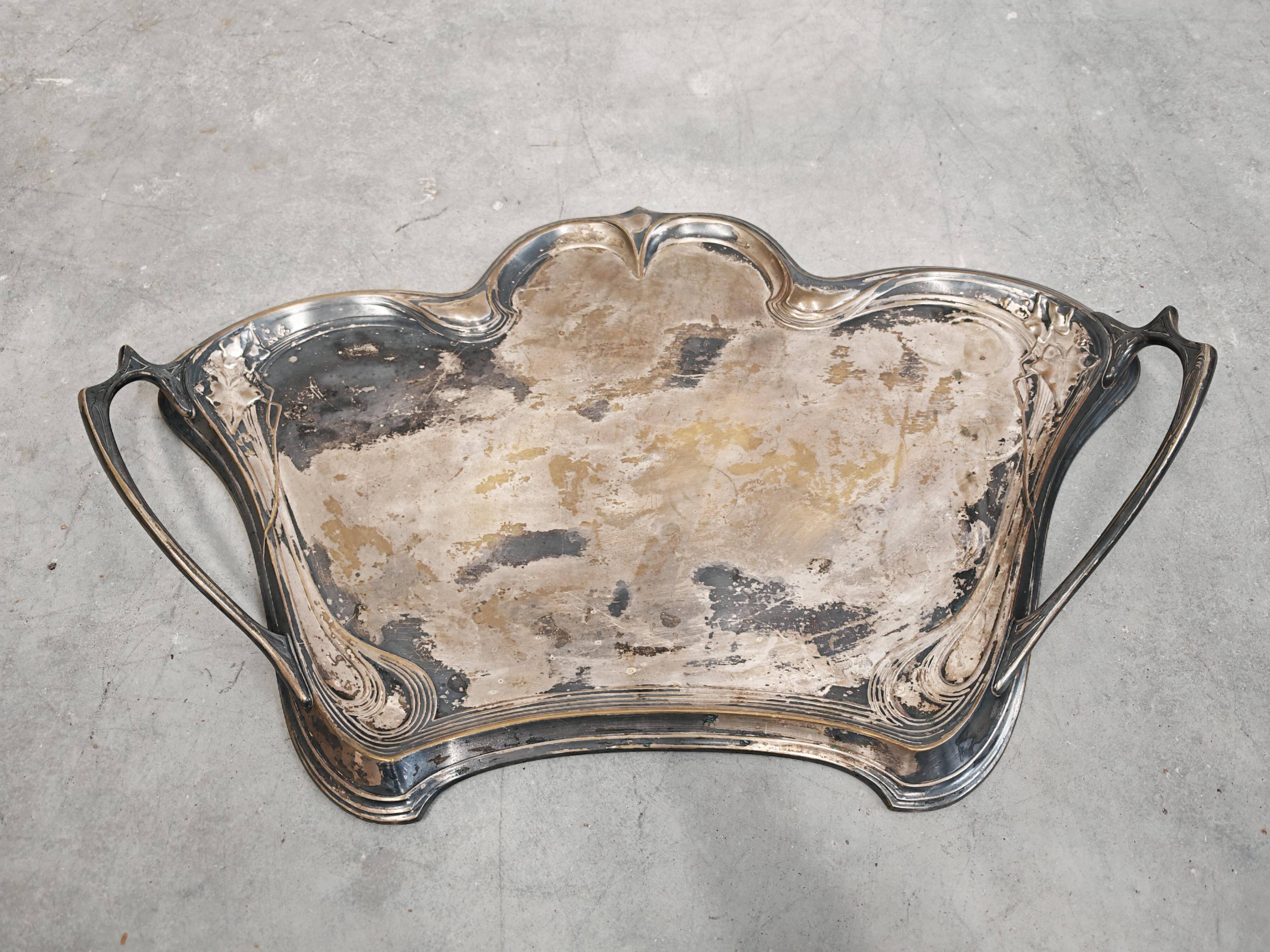 Art Nouveau service plateau WMF silver-plated, early 1900s