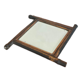 Miroir en bambou biseauté