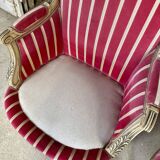 Pair of Louis XVI style bergère armchairs