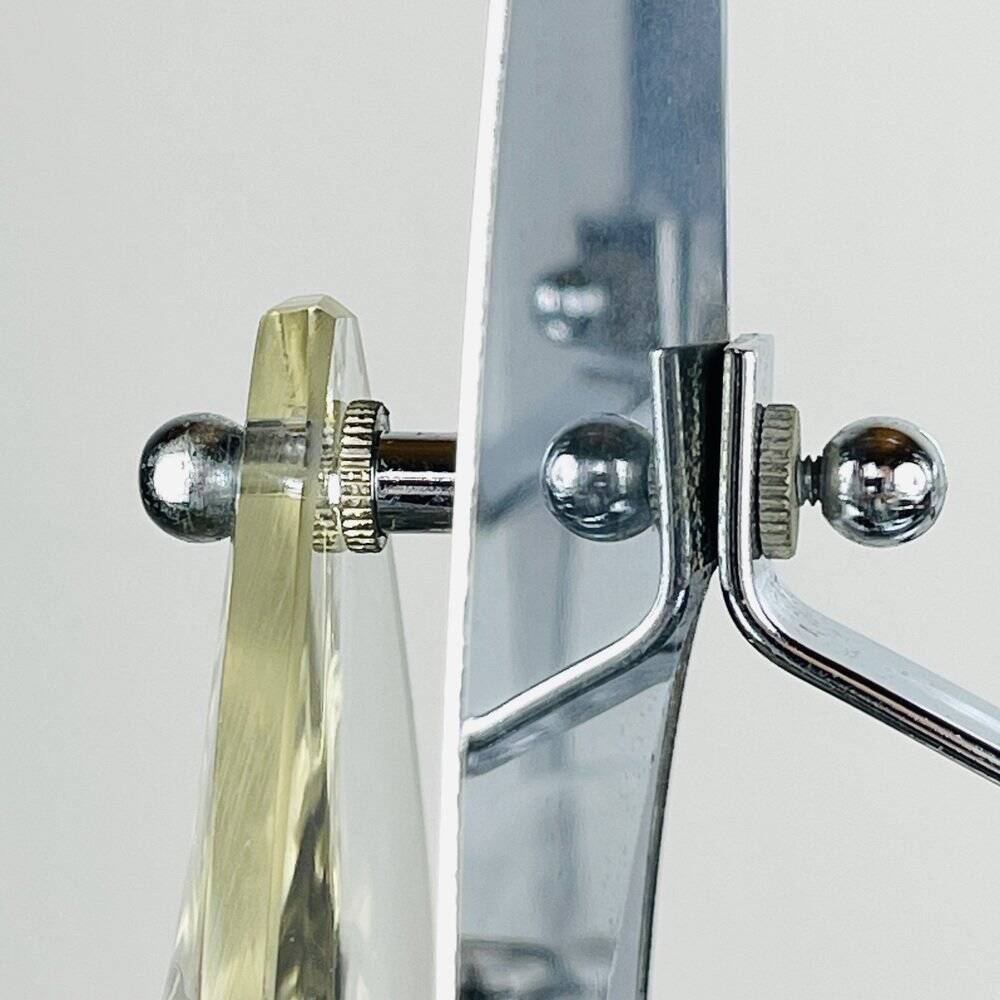 Chrome and glass lustre with lenses by Oscar Torlasco, Italy, 1960s.