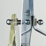 Chrome and glass lustre with lenses by Oscar Torlasco, Italy, 1960s.