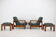 1960s pair of armchairs with stools in oak, Finland