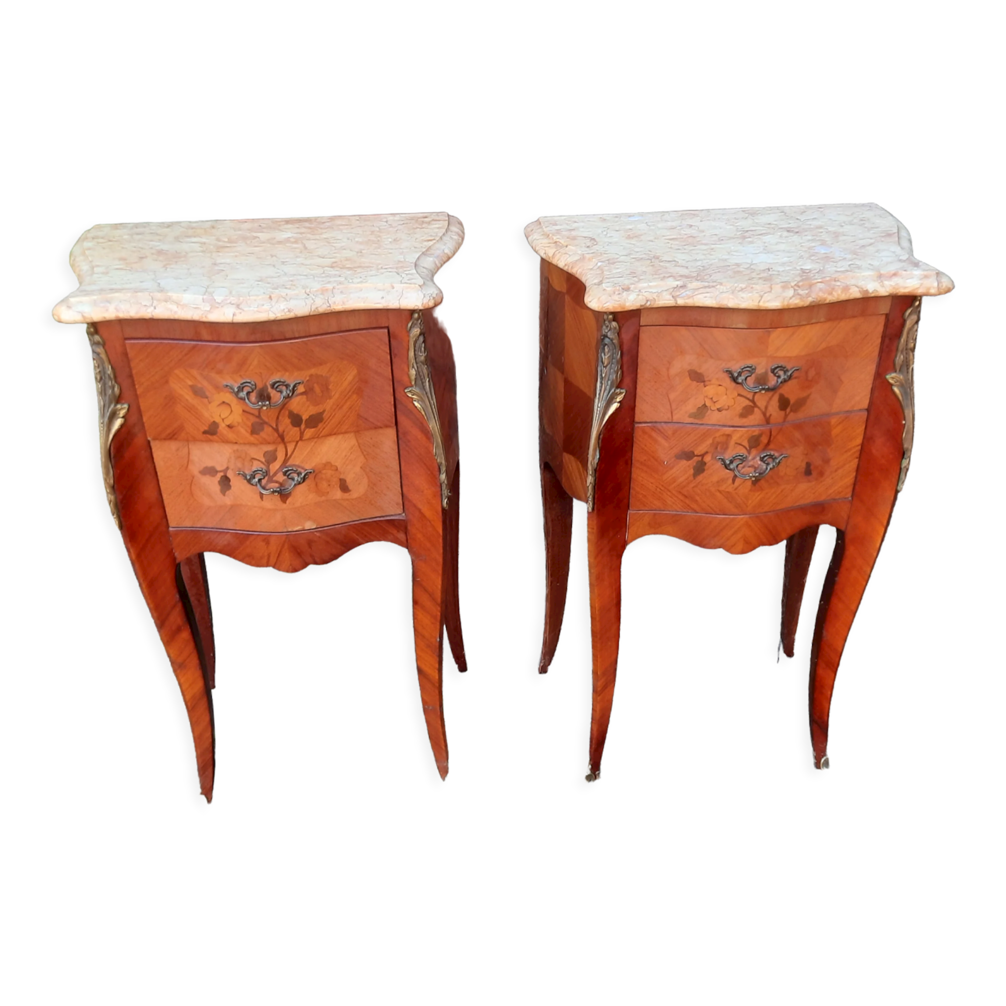 Pair of bedside rocaille style