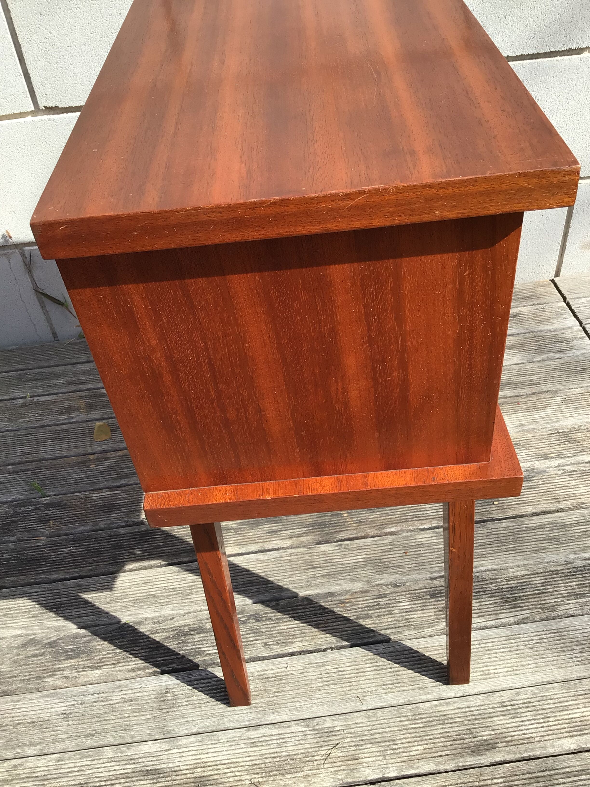 Bedside teak feet compass