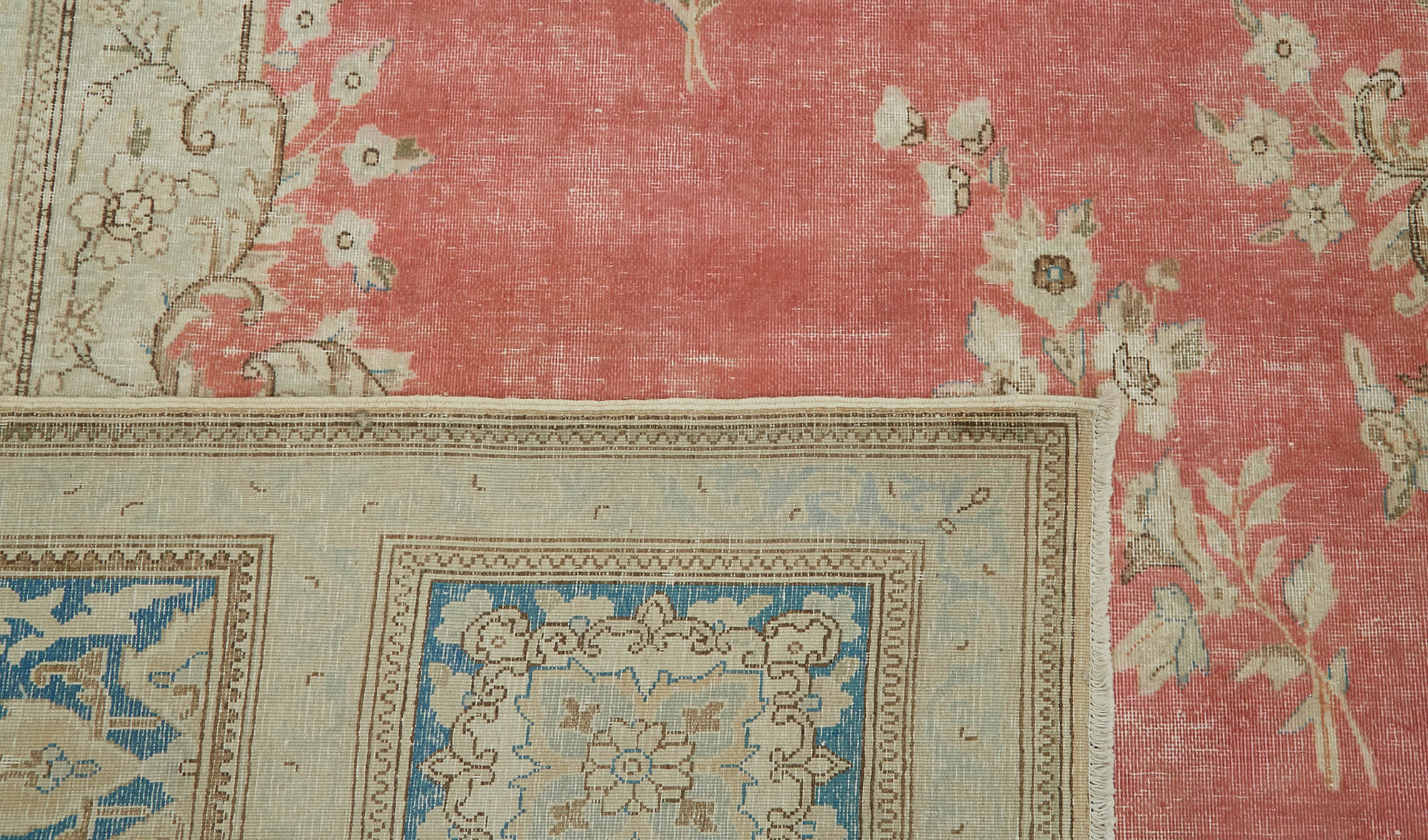 Handmade oriental contemporary 1980s 294 cm x 404 cm beige wool carpet