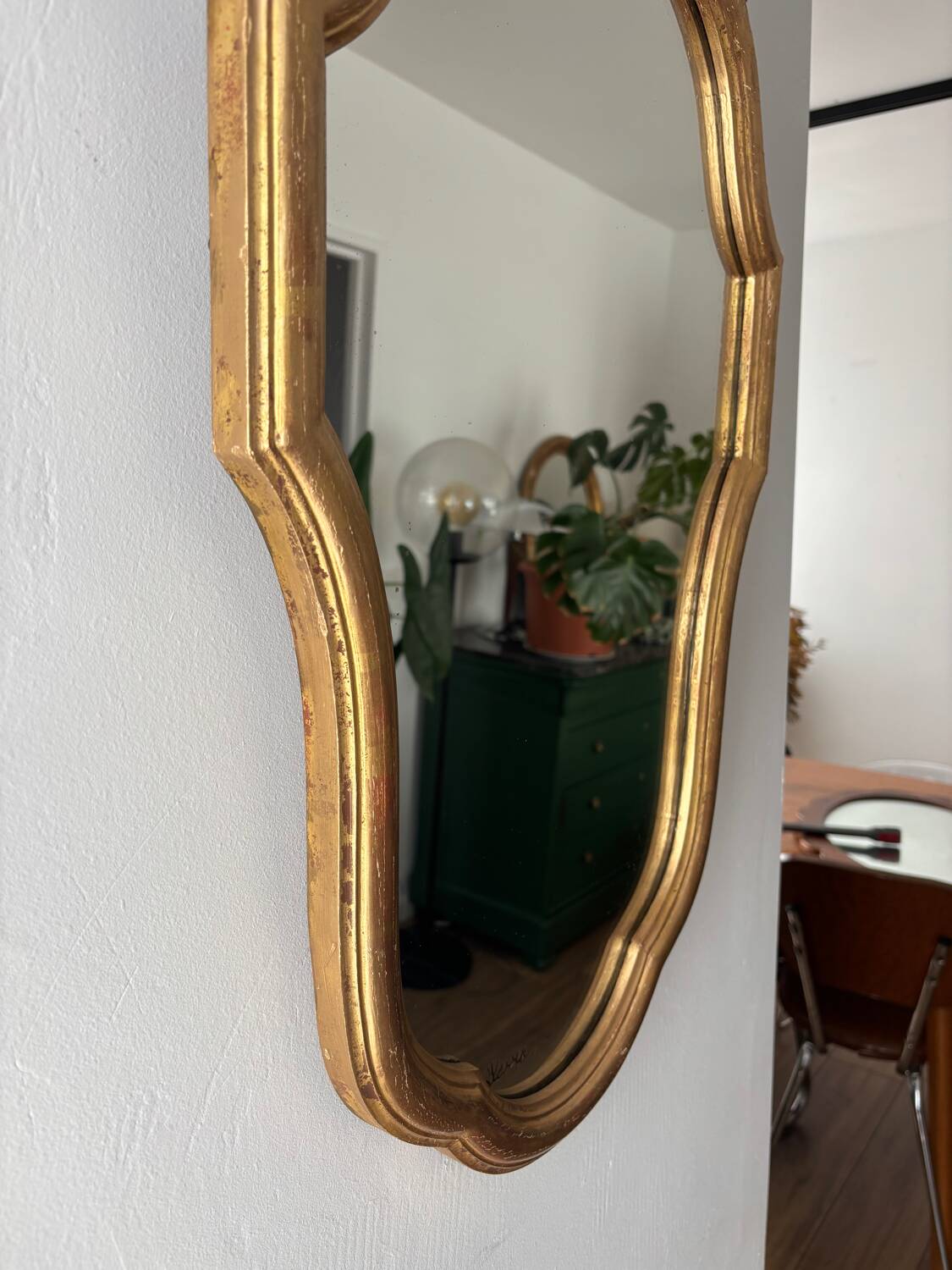 Antique gilded mirror, LOUIS XV baroque style