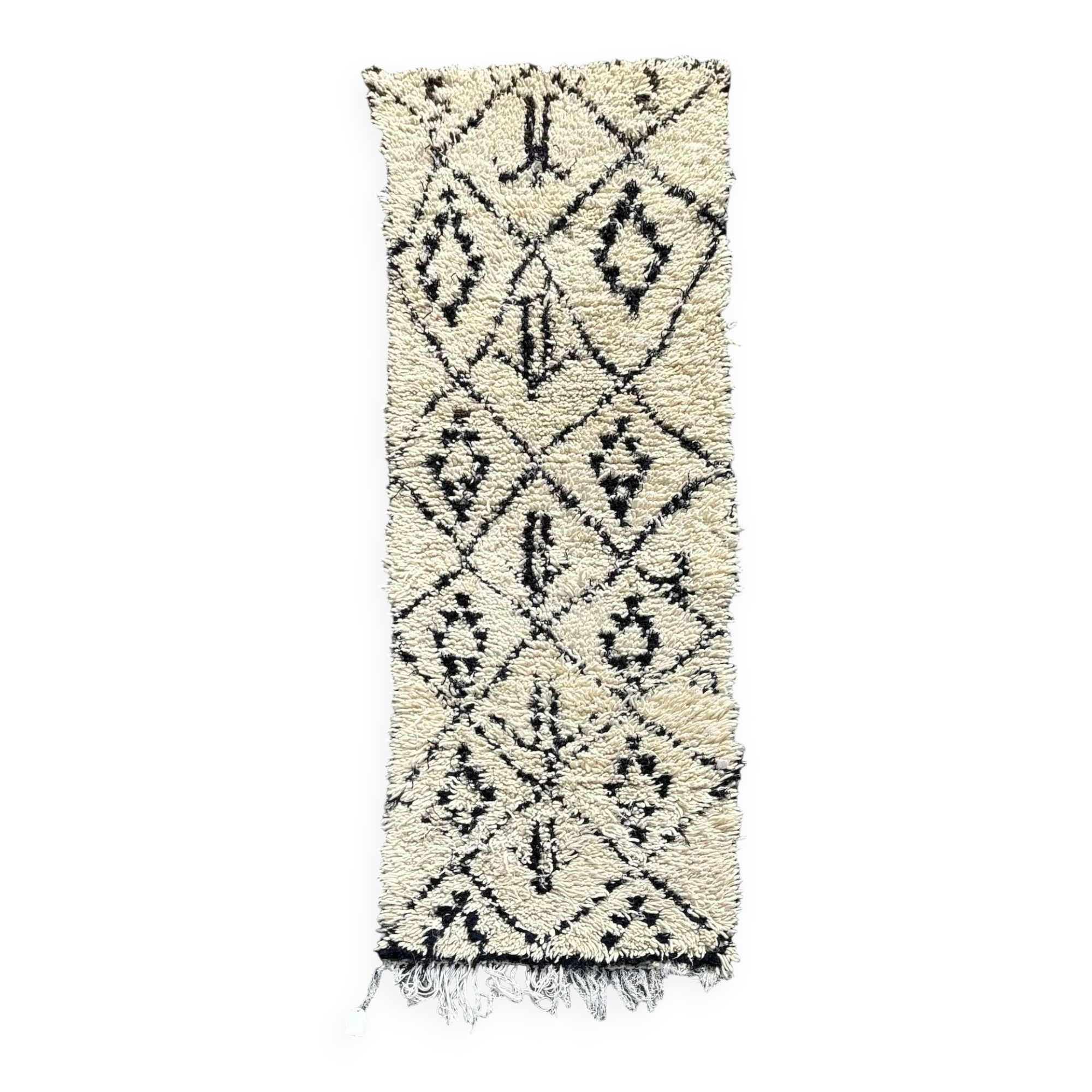 Berber hallway carpet Beni Ouarain white