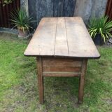 Farm table with panels with oak spindle feet. (said dairy table)