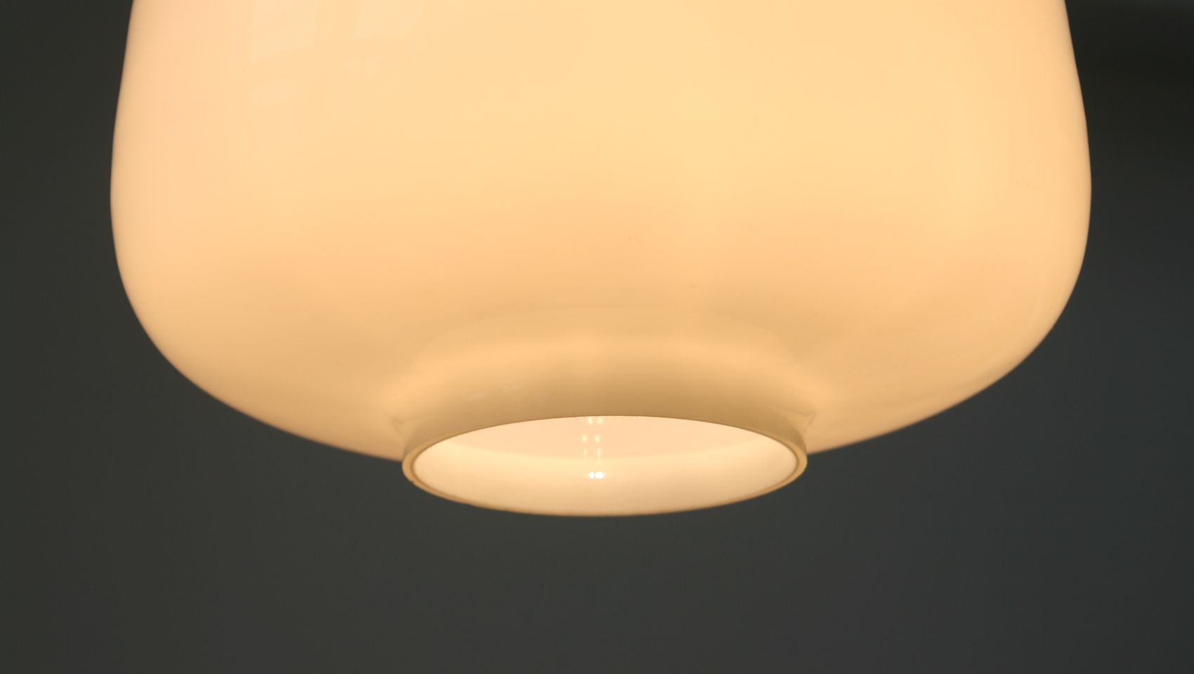 Pair of vintage opaline glass pendant lamp from Sijaj, 1960s