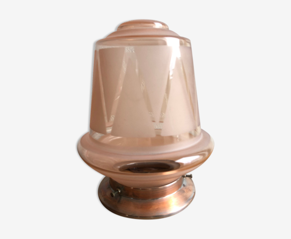 Pink frosted glass globe