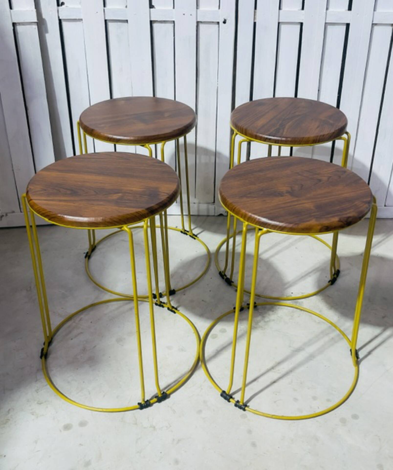 Set of 4 Hairpin Bar Stools Industrial Style