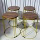 Set of 4 Hairpin Bar Stools Industrial Style