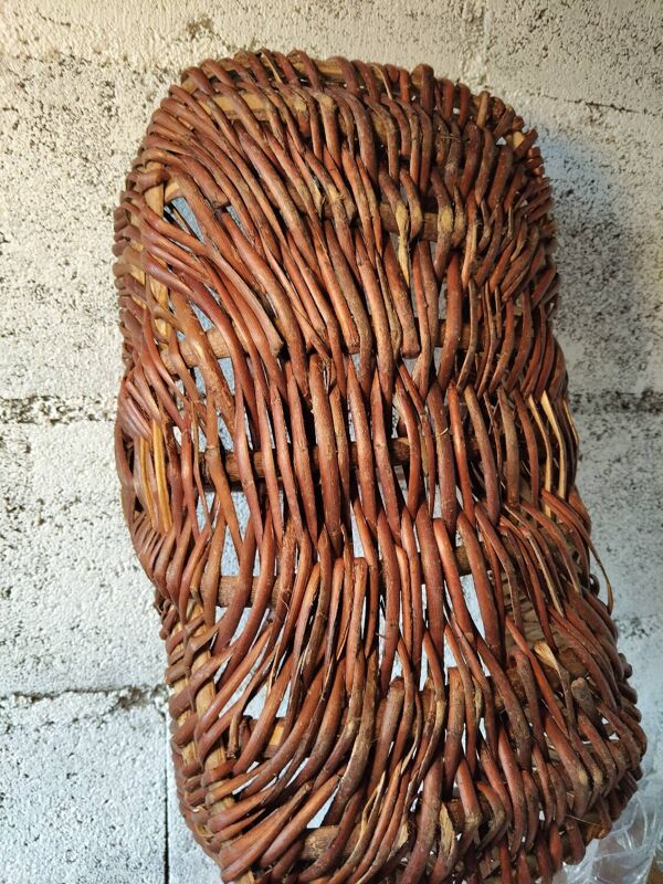 Panier ancien en osier – Travail artisanal – Esprit maison de campagne