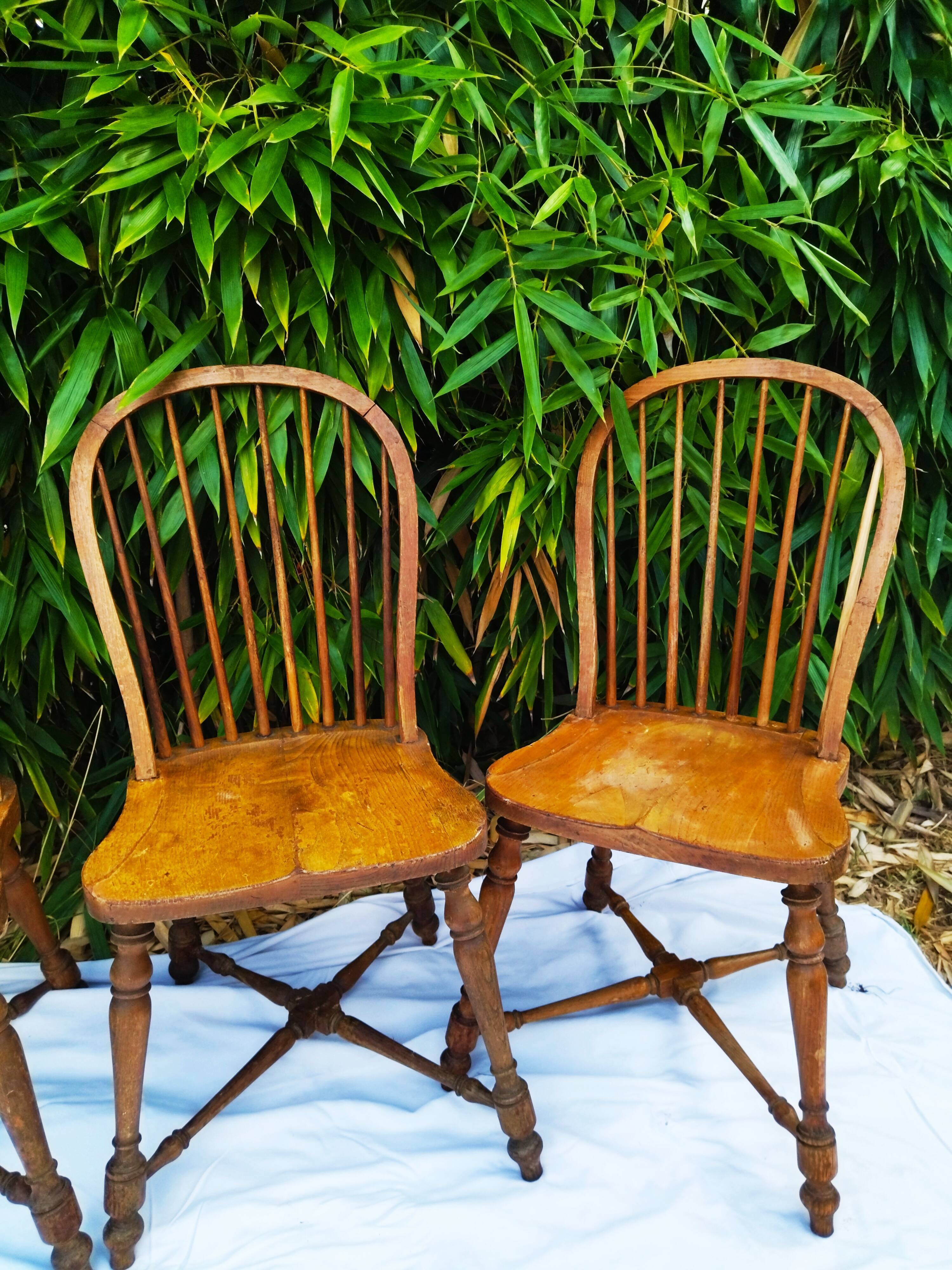 Solid wood chairs, vintage