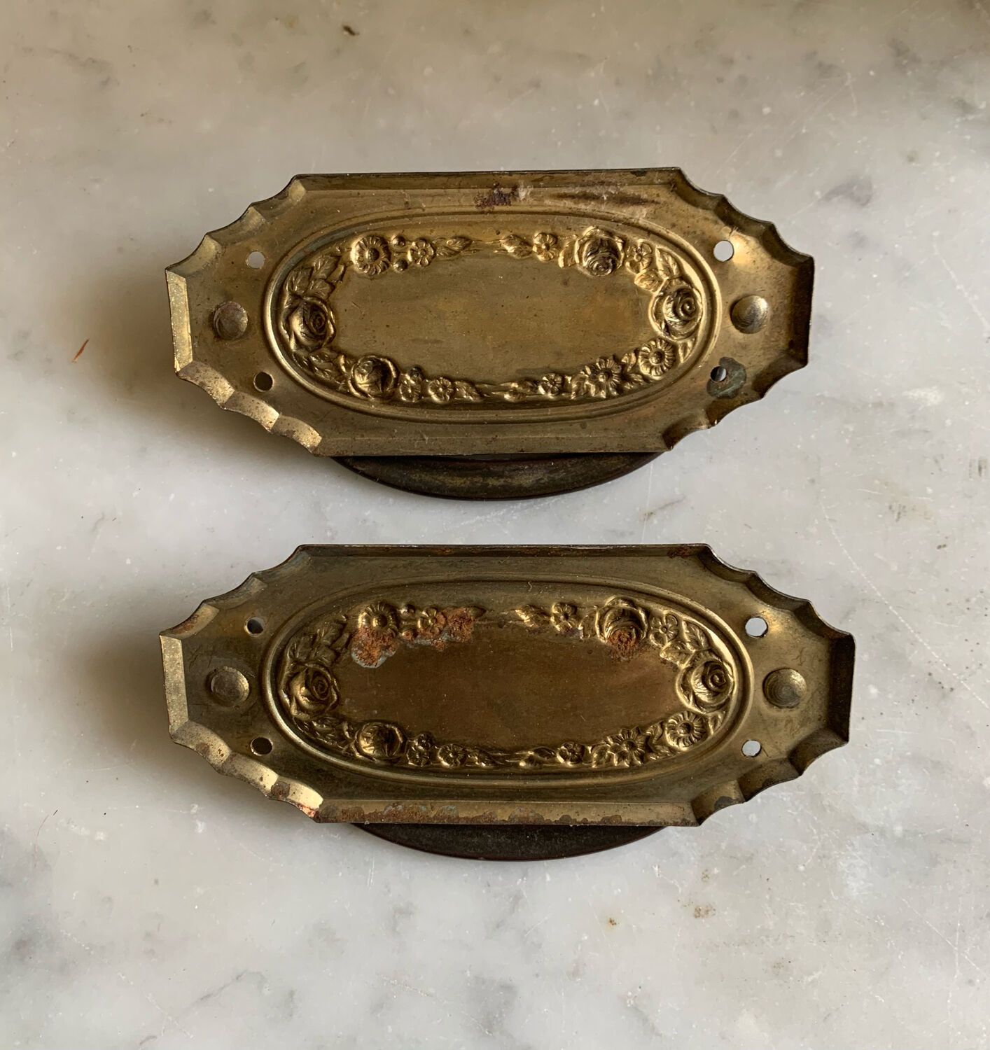 Art deco brass handles
