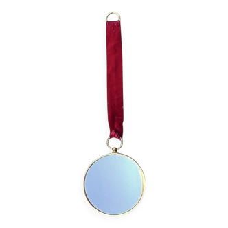 Antique hanging "witch's eye" convex mirror