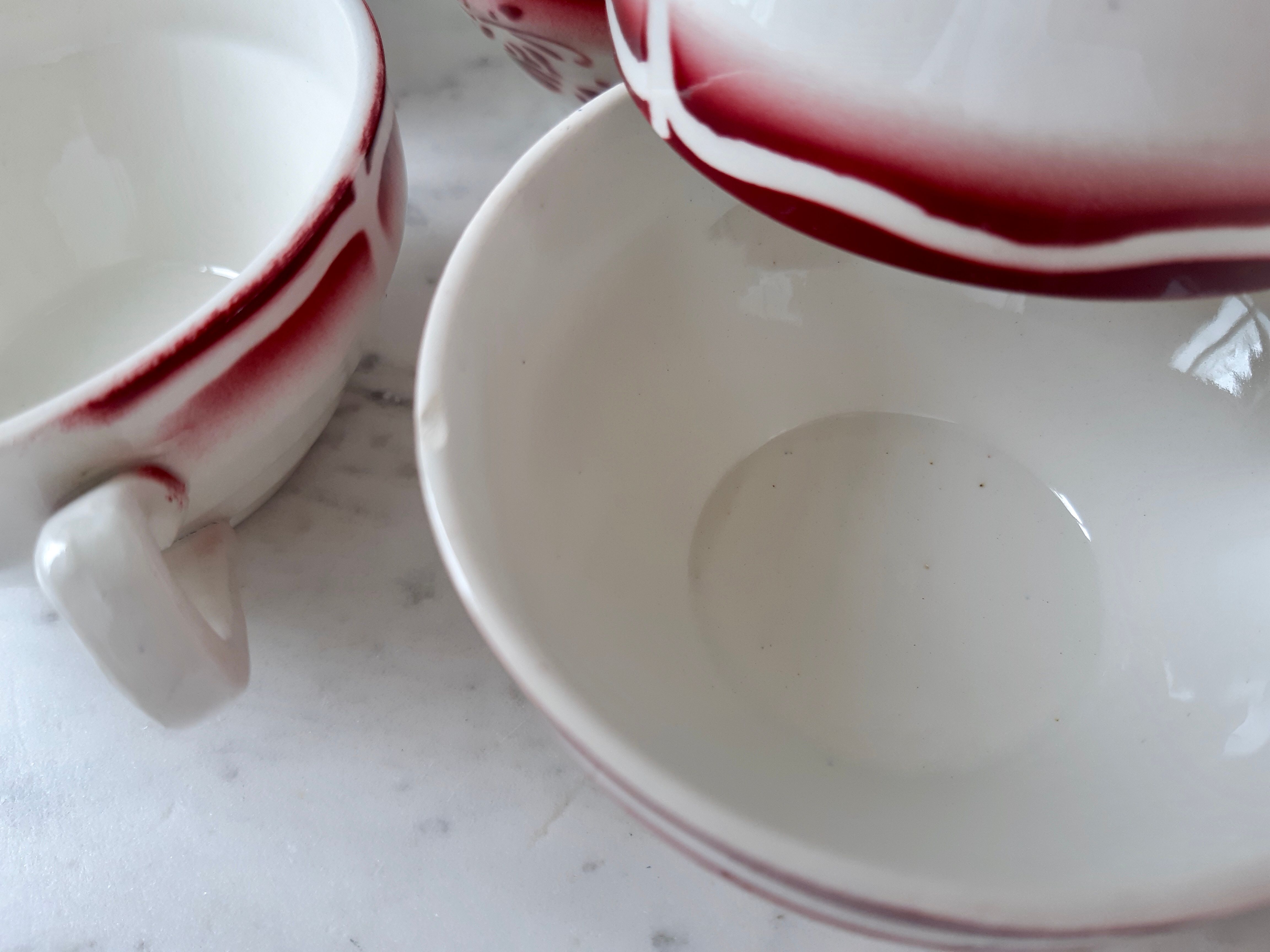 Lot de 8 tasses à café Digoin Sarreguemines modèle Ala