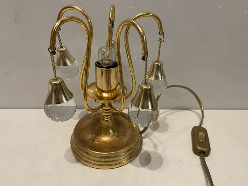 Brass crystal table lamps