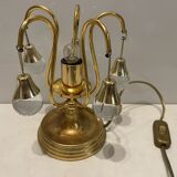 Brass crystal table lamps
