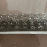 20 Crystal Champagne Coupes by Baccarat, Éperon model, before 1936.