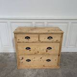 Petit meuble de métier format commode en pin 1940