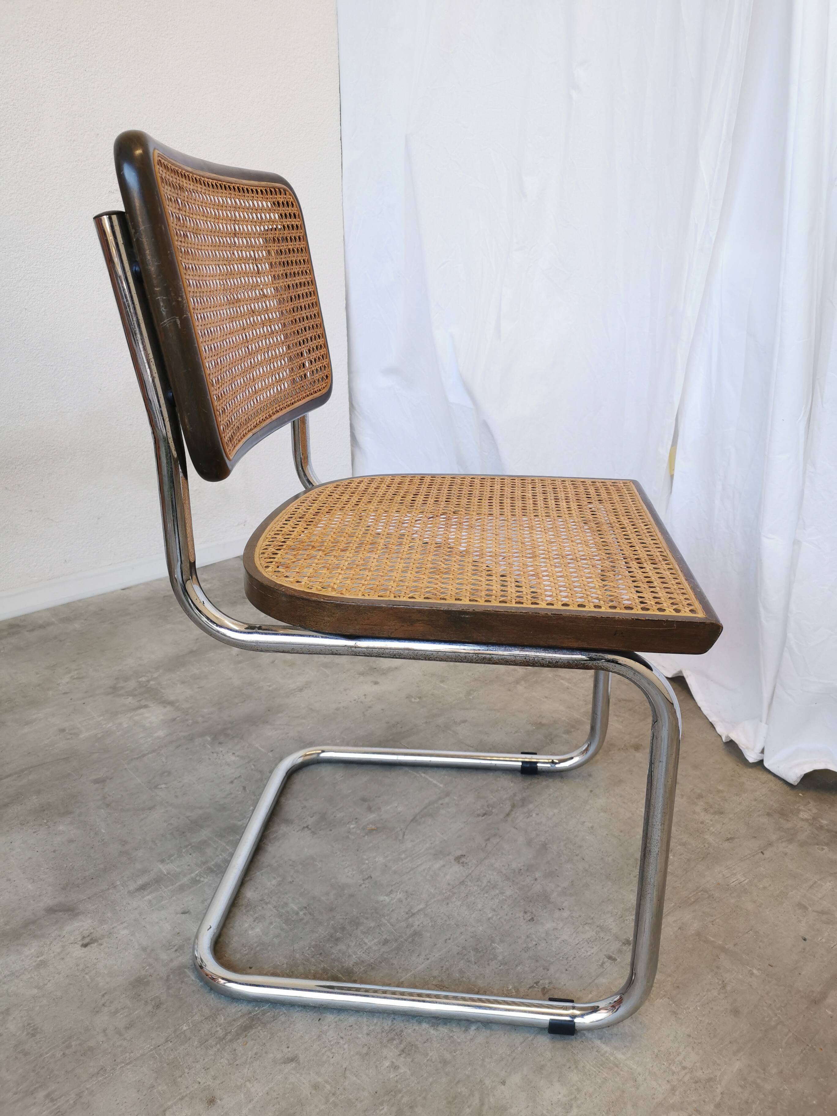 Vintage Cesca Cane Chair: 1970s Italian Mid-Century Modern Dining Office Ch
