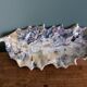 Iridescent enamelled leaf catchall, signed Gfredy.