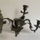 Antique patinated bronze wall sconce – 4 light arms, 19th century