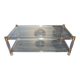 Table basse verre, plexiglas et laiton, 1970-80