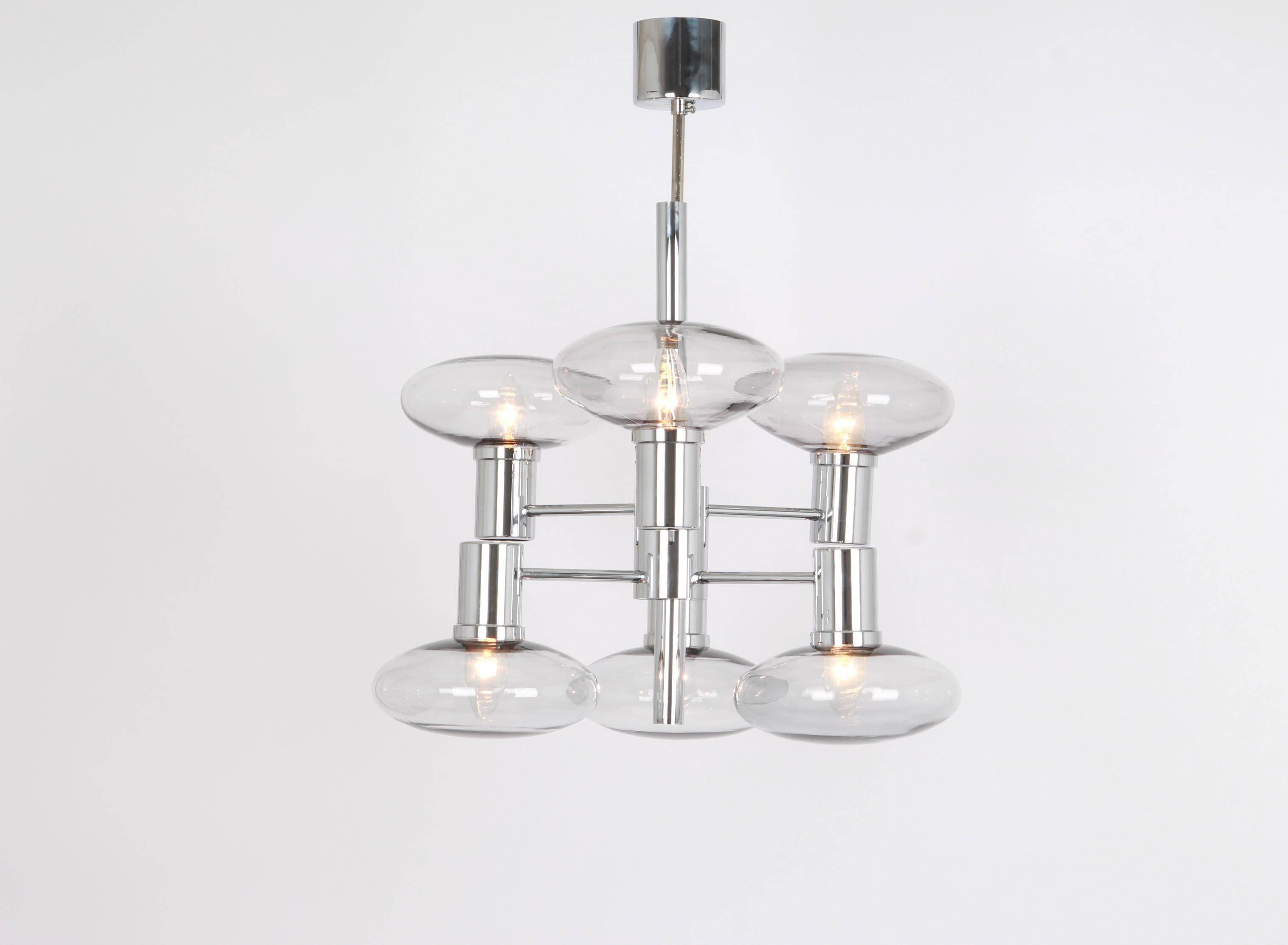 Lustre Sputnik Chrome by Doria, Germany, 1960s