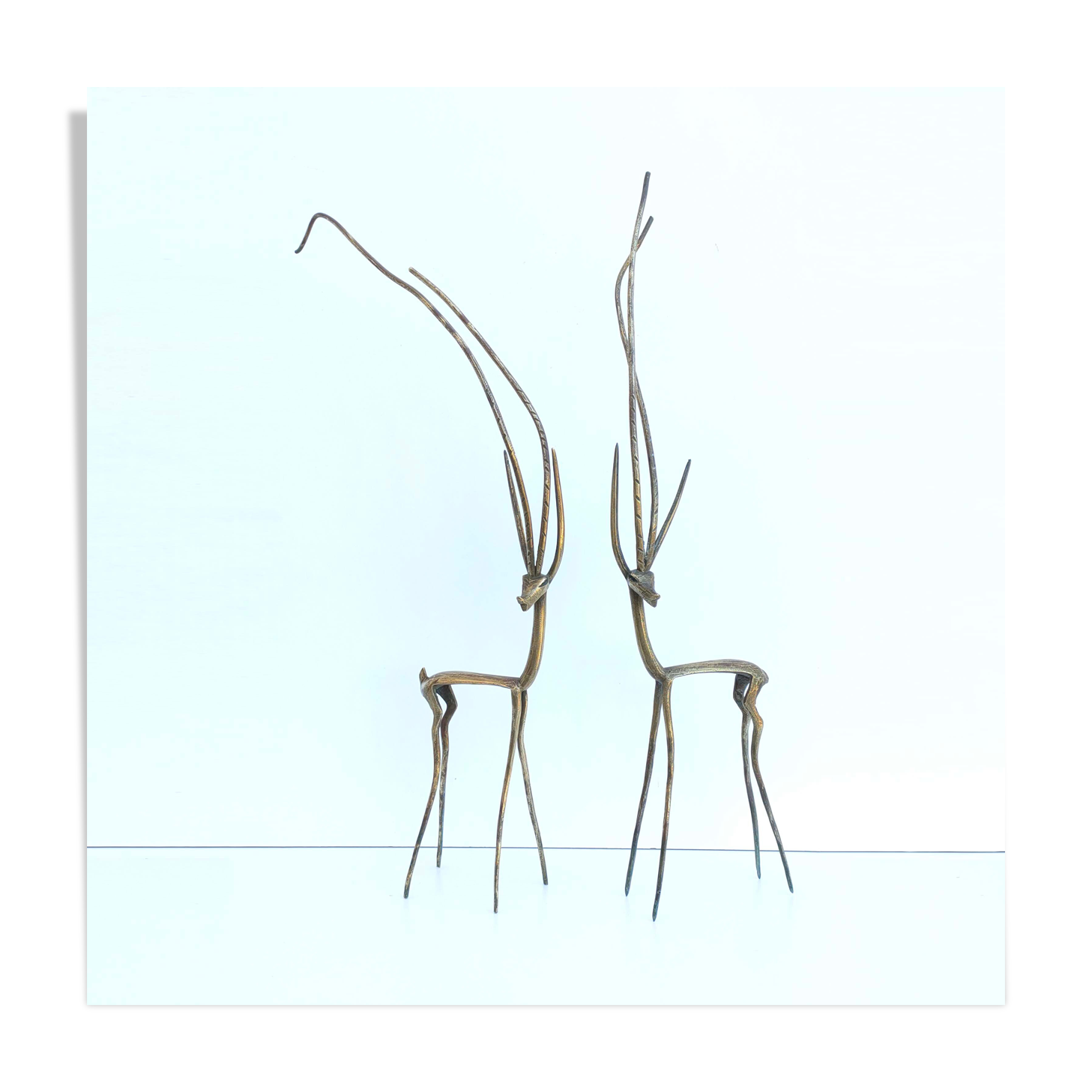 Brass gazelle antelopes