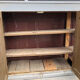 Grey lacquered wooden bar cabinet, golden brass bar
