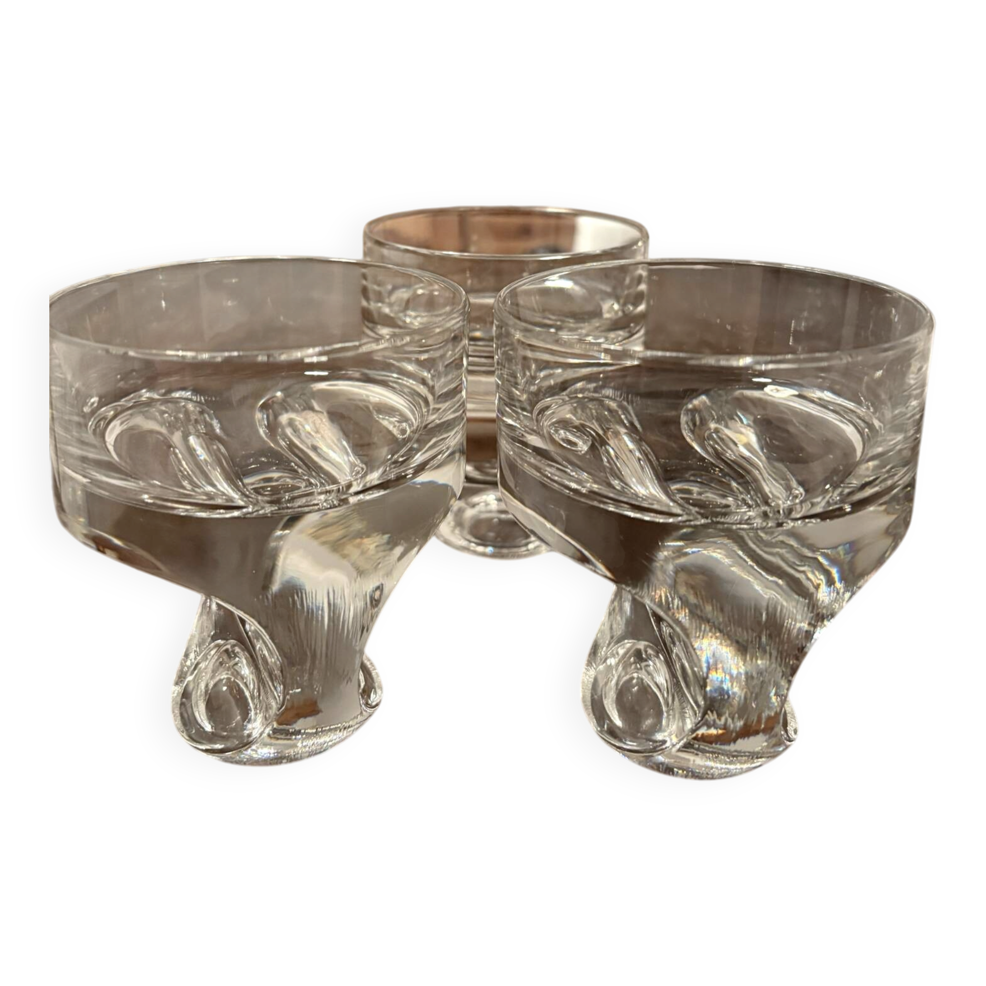 3 vintage glasses kristall krisla design taddei sistini
