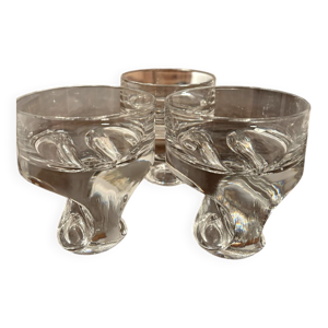 3 verres vintage kristall