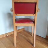 Red skaï bridge armchair