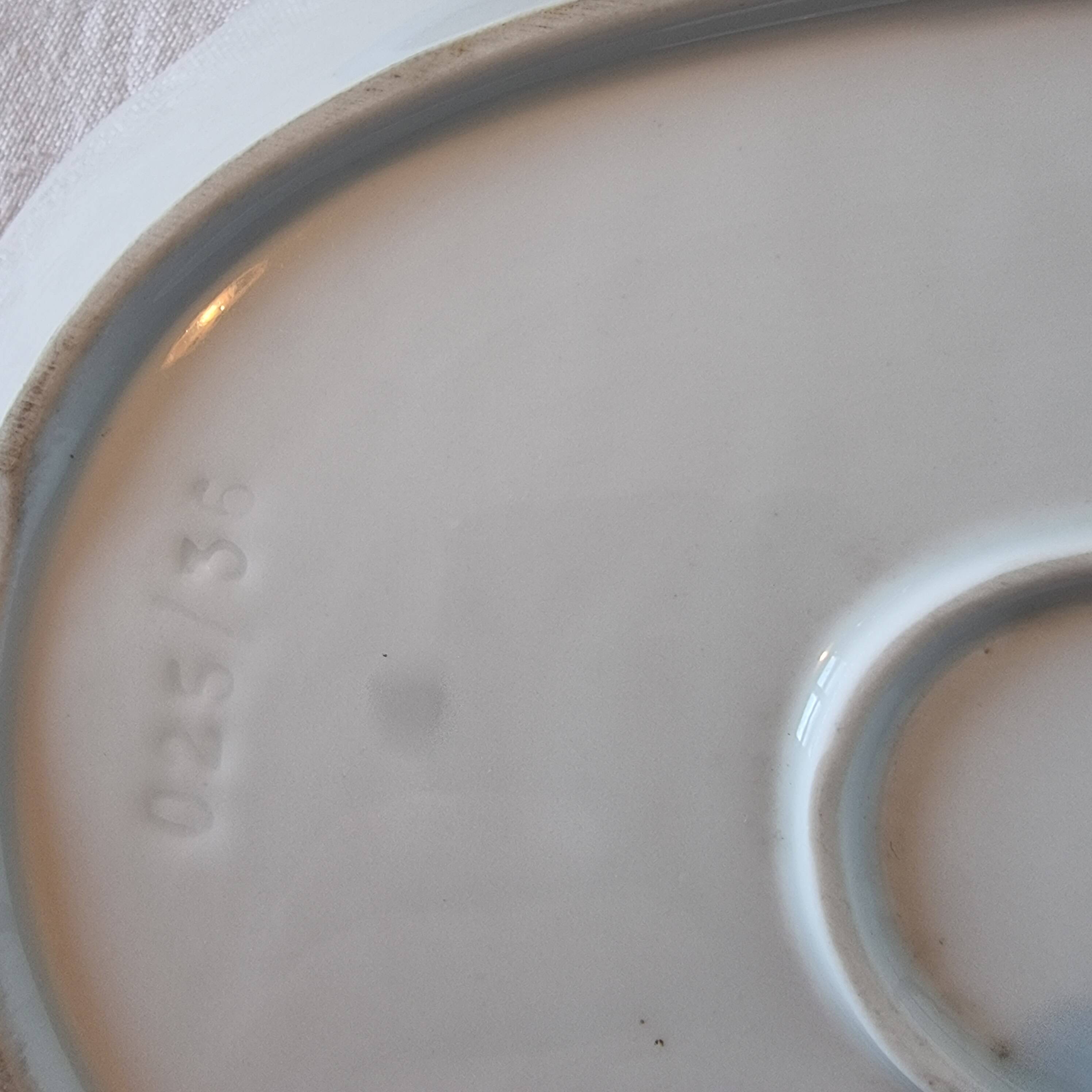 3 serving dishes with frangonard romantic scene with designs and borders in 24 carat gold.