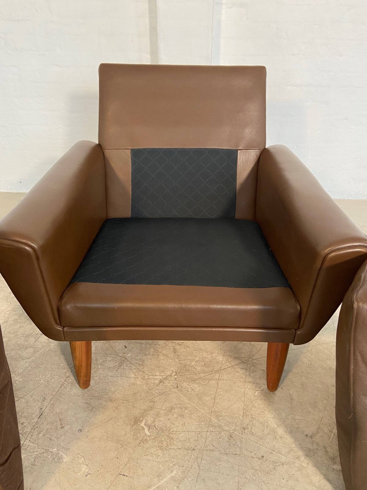 Vintage retro Danish mid-century G. Thams club chair in brown leather 60s