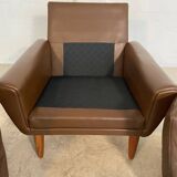 Vintage retro Danish mid-century G. Thams club chair in brown leather 60s