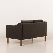 Danish black aniline leather sofa by Hurup, 1980s