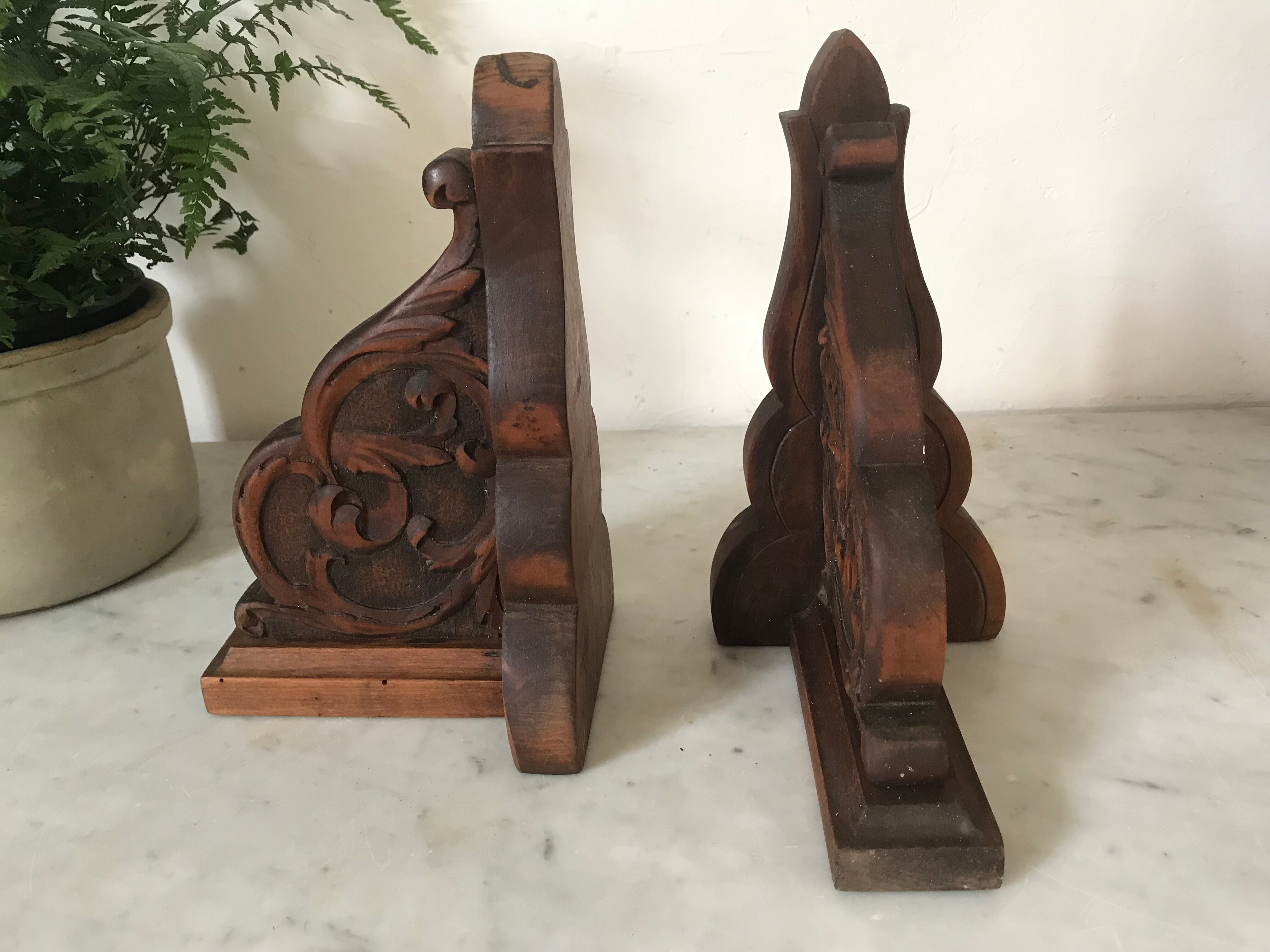 Former wooden bookends