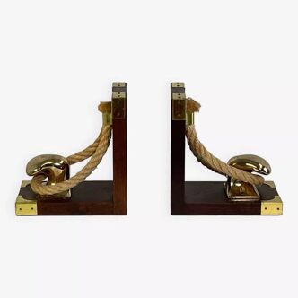 Vintage wood and gold bookend
