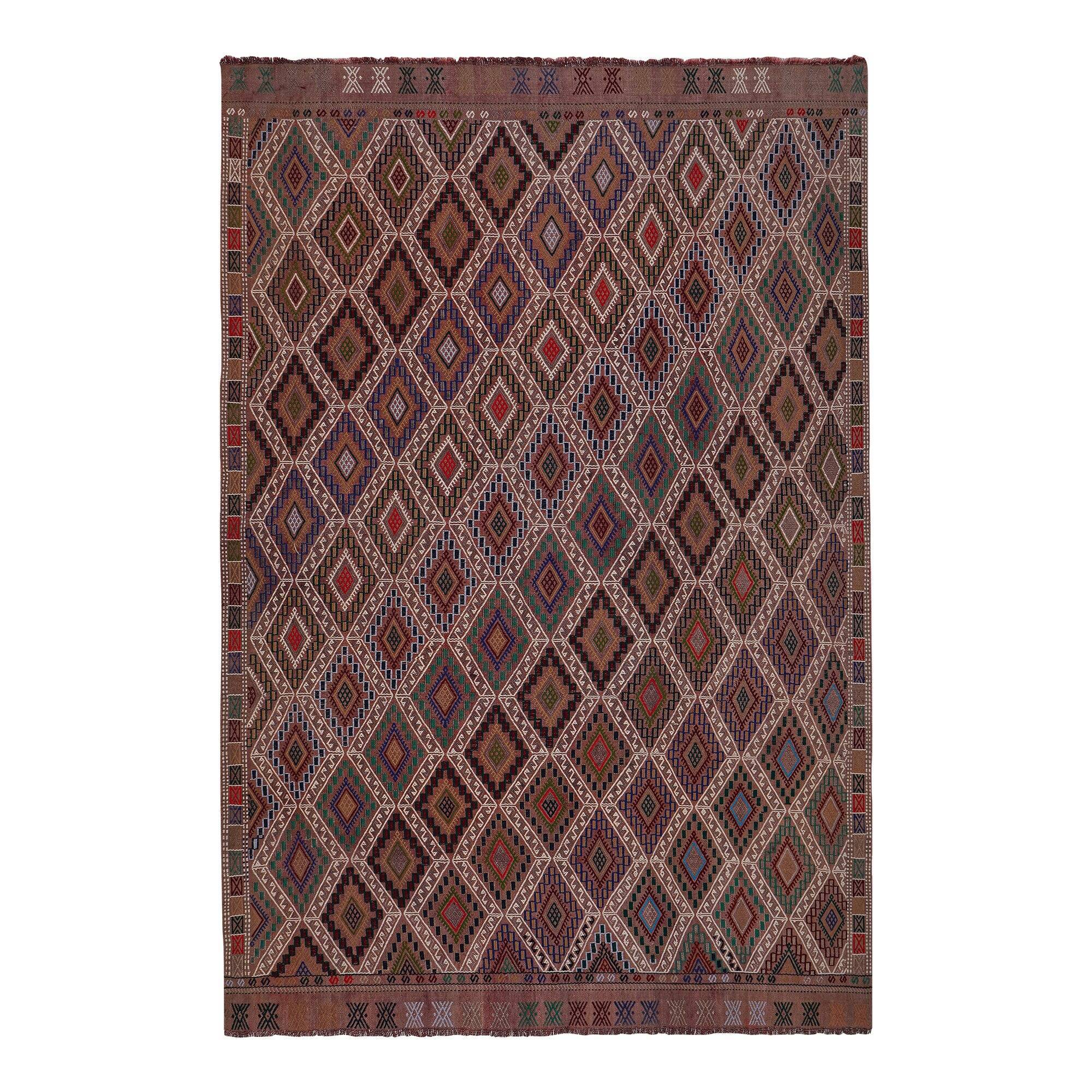 Vintage Turkish kilim, handwoven, 170x258 cm.