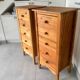 Pair of 5-drawer chests of drawers in pine. 80 years