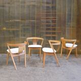 Ensemble de 4 chaises art déco restaurées