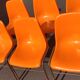 Série de 6 chaises vintage orange coque plastique