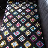 70's multi-colored crochet blanket