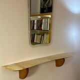 Italian Art Deco Console in Cherry Wood and Siena Marble by Paolo Buffa, 1940s