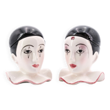 Pierrot porcelain salt shakers, 70s